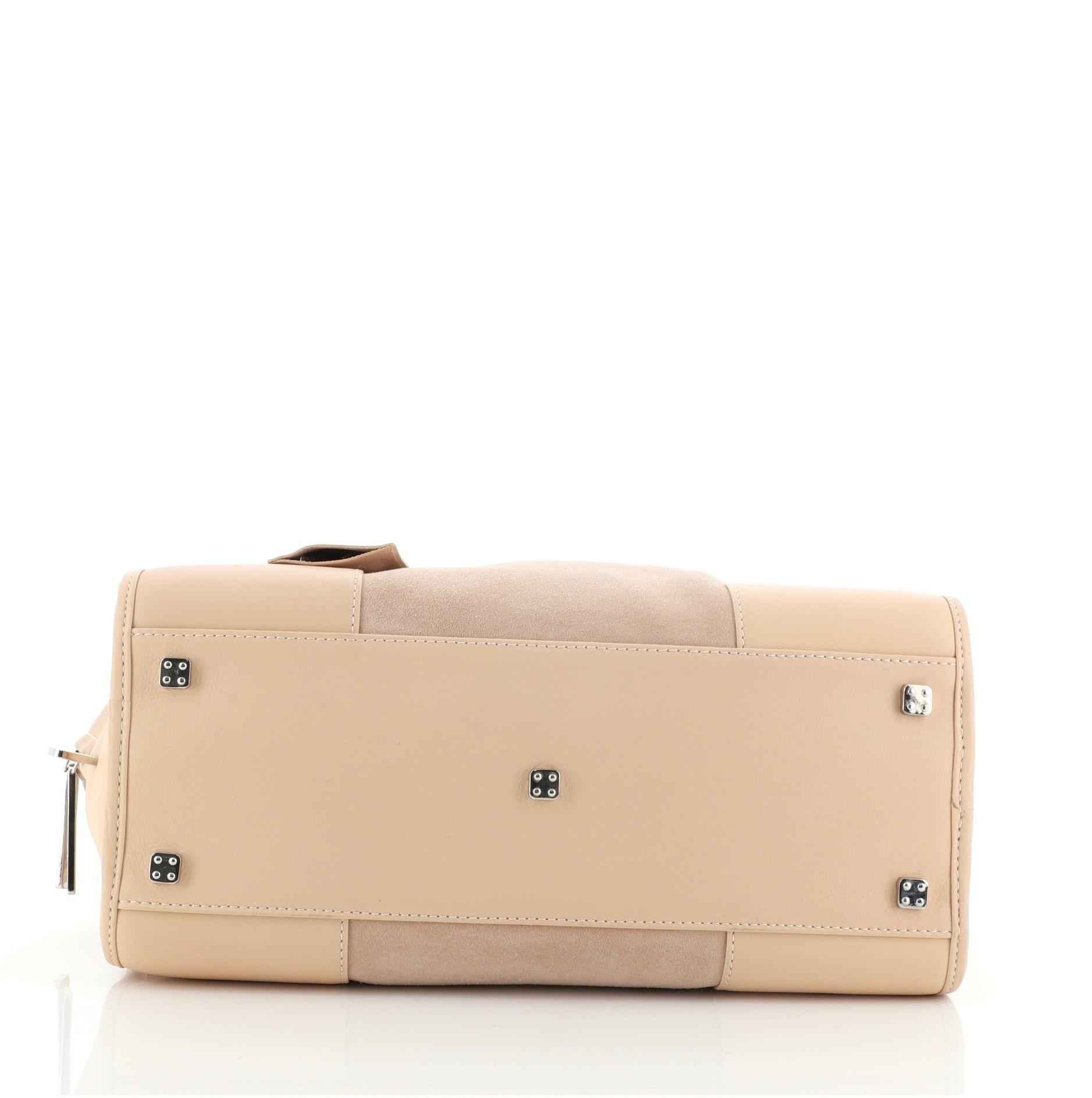 Beige Loewe Amazona Bag Suede 28 Pink