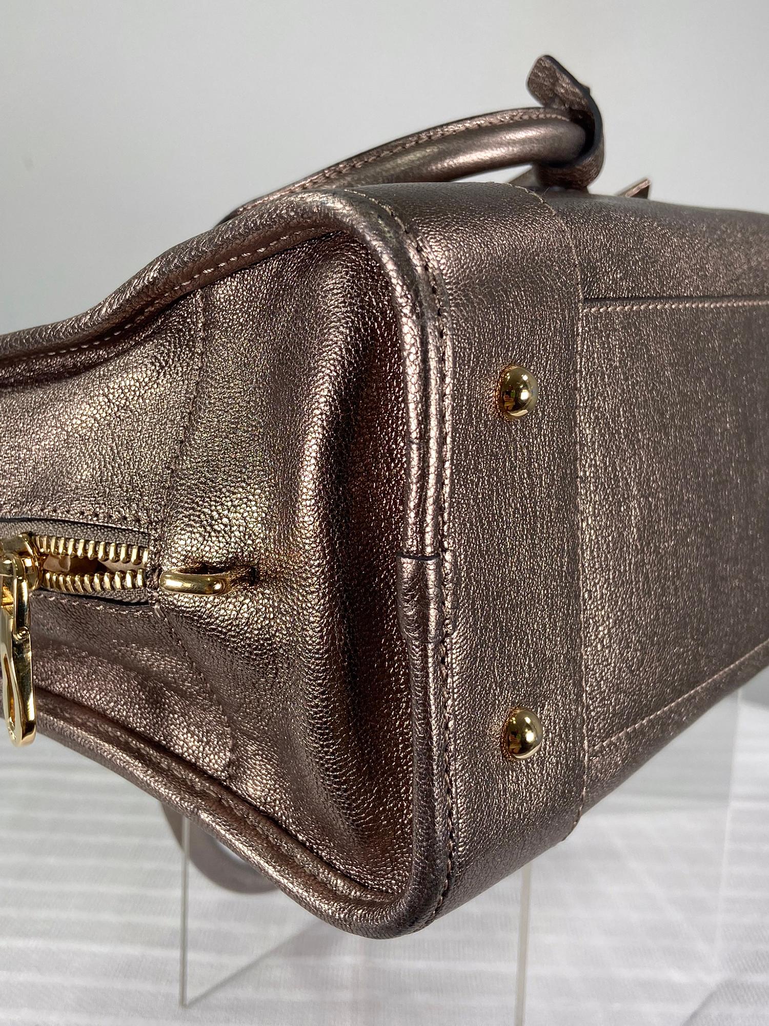Women's Loewe Amazona Bronze Goatskin Handbag  For Sale