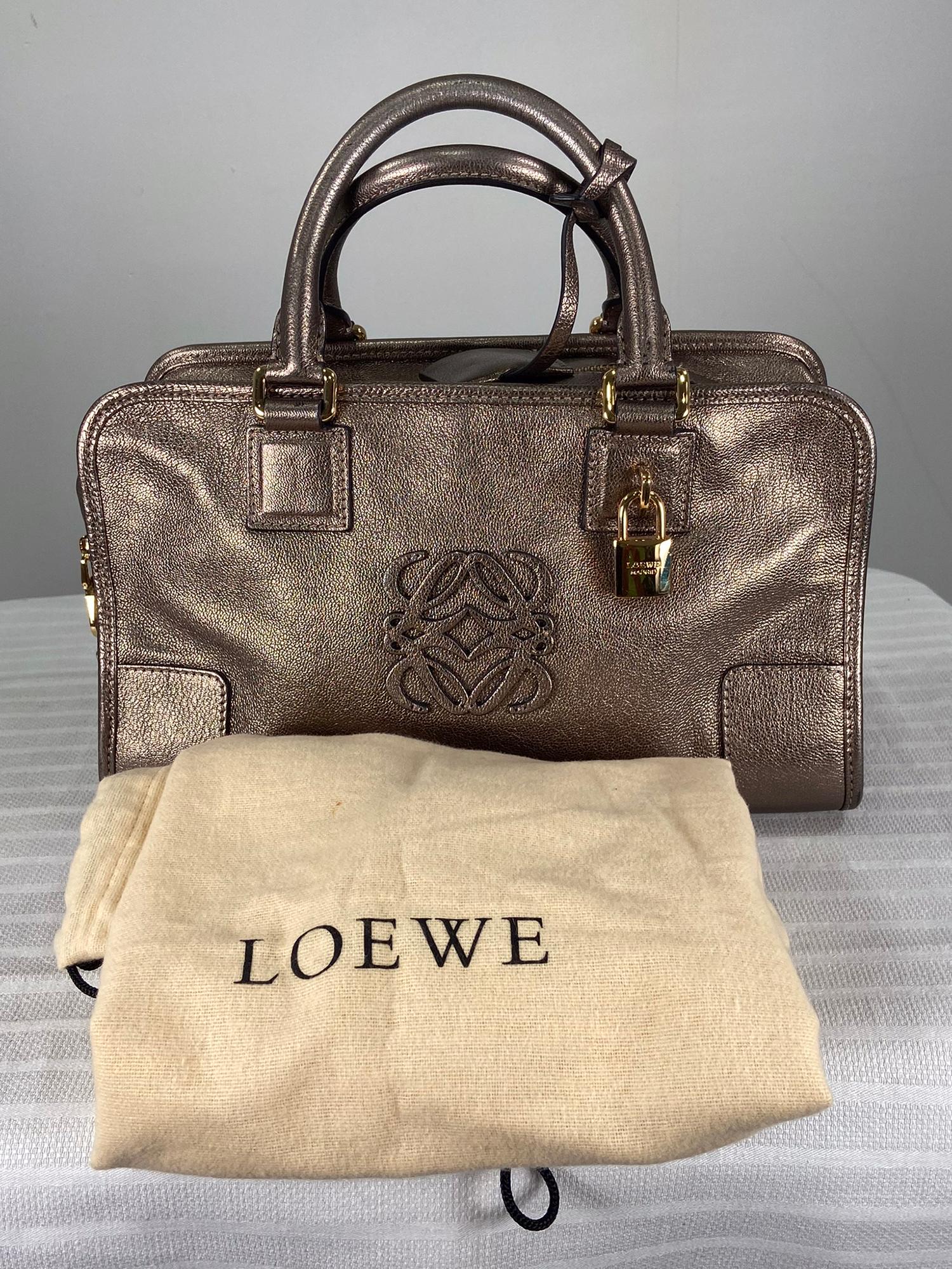 Loewe Amazona Bronze Goatskin Handbag  For Sale 1