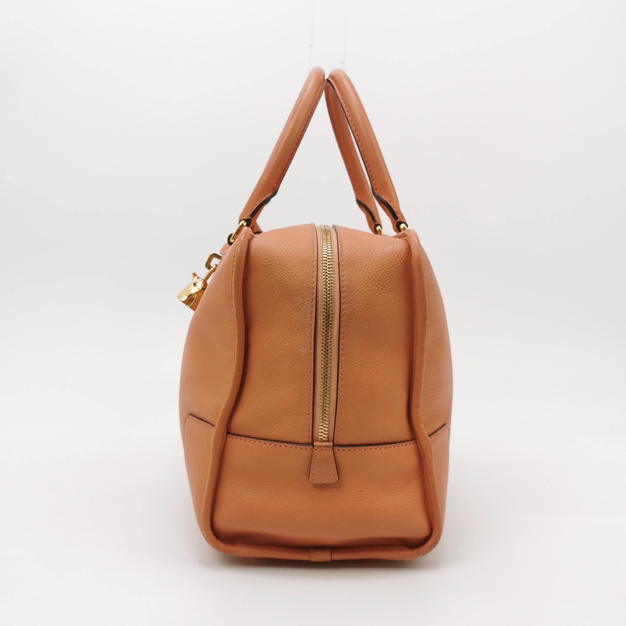 Marron Loewe Amazona Medium 36 Cuir Corail Clair Avec Bandoulière Animal Chèvre Verrouillé en vente