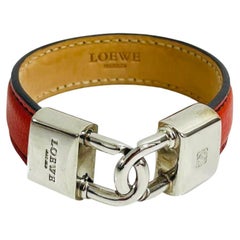 Loewe Bracelet Amazona en cuir à cadenas