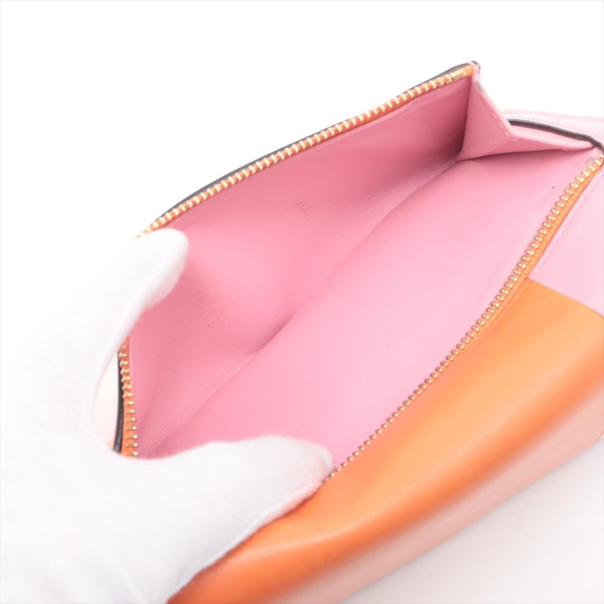 Loewe Anagram Bicolor Leather Wallet Pink x Orange 6