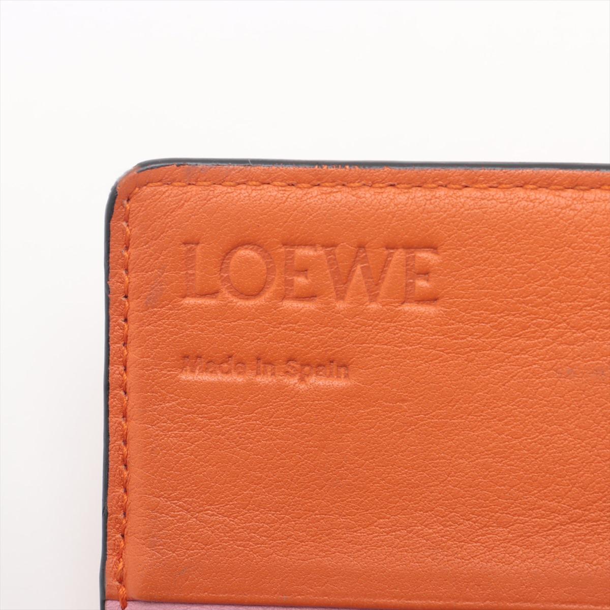 Loewe Anagram Bicolor Leather Wallet Pink x Orange 7