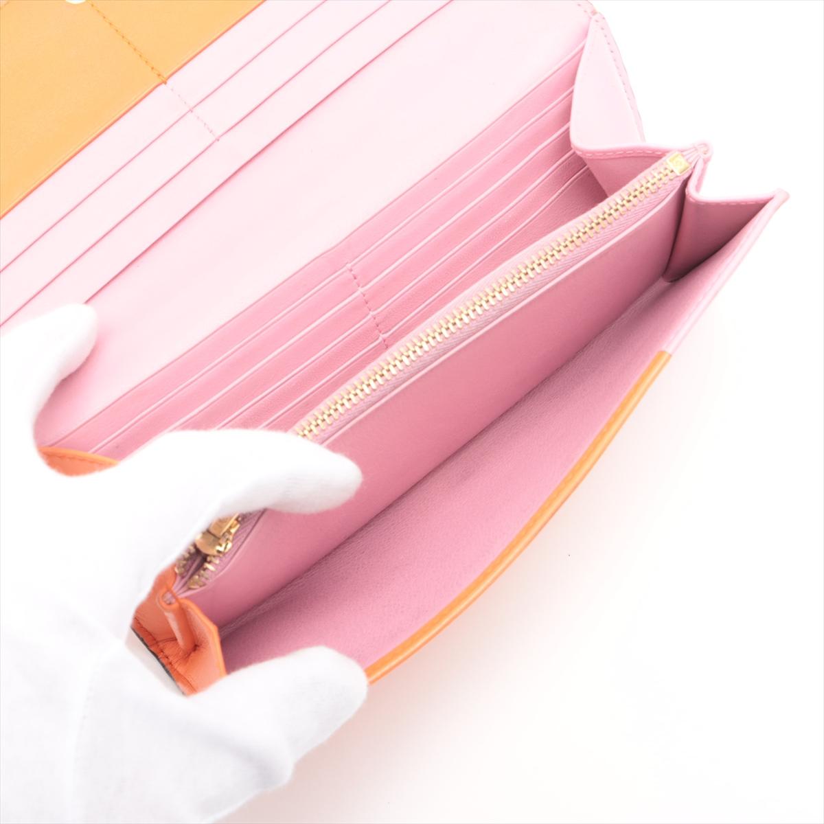 Loewe Anagram Bicolor Leather Wallet Pink x Orange 1