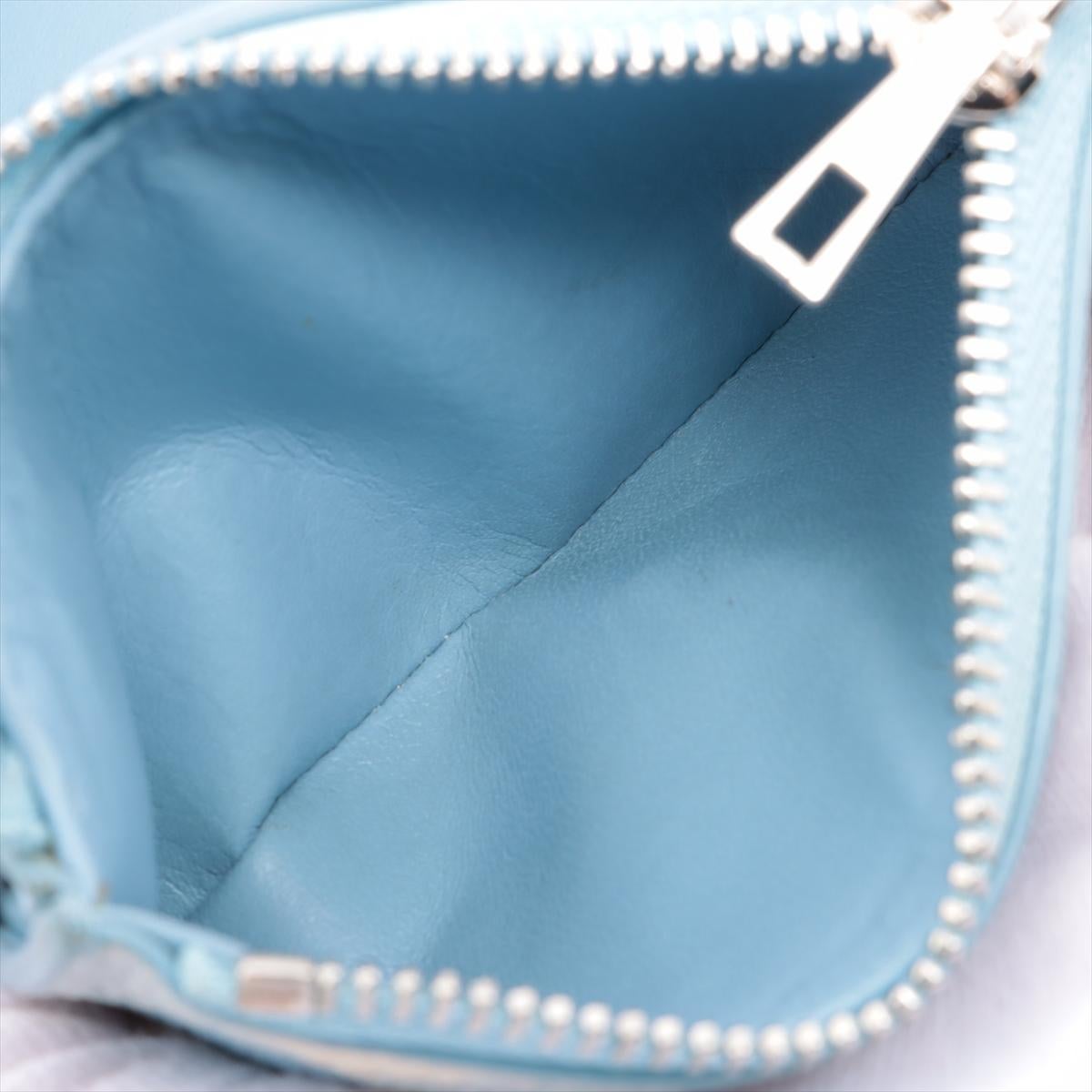 Loewe Anagram Leather Checkered Blue Trifold Wallet 2