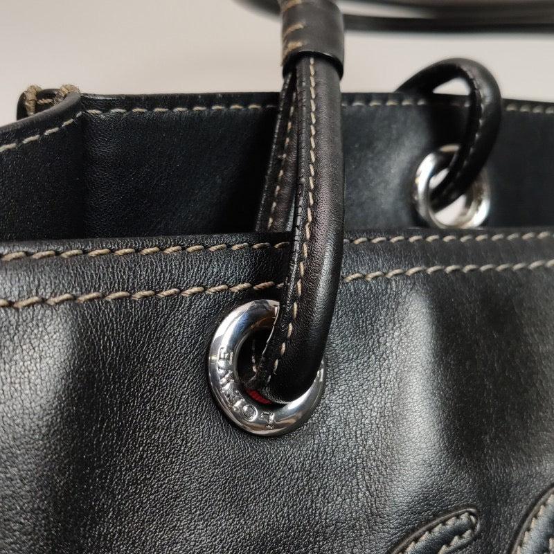 Loewe Anagram Love Logo Shopper Tote Black Medium 35cm For Sale 9