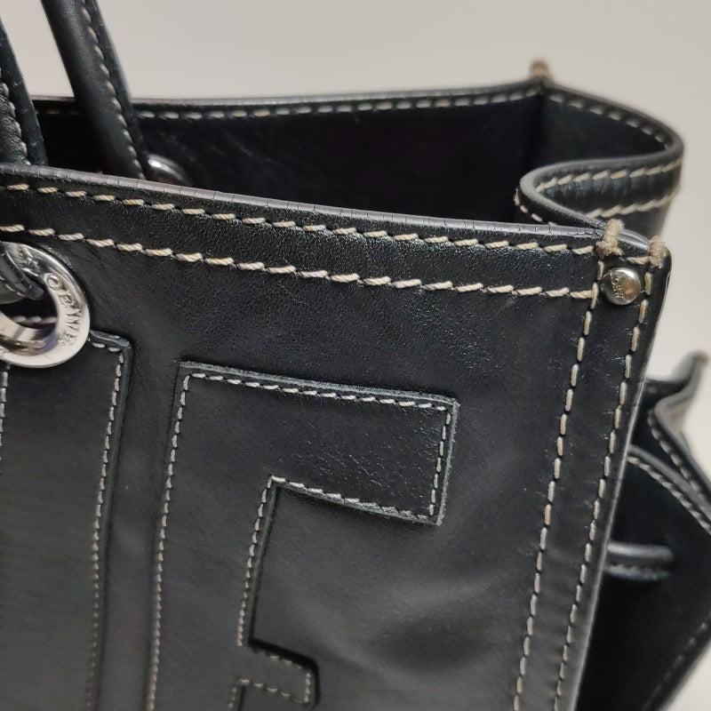 Loewe Anagram Love Logo Shopper Tote Black Medium 35cm For Sale 11