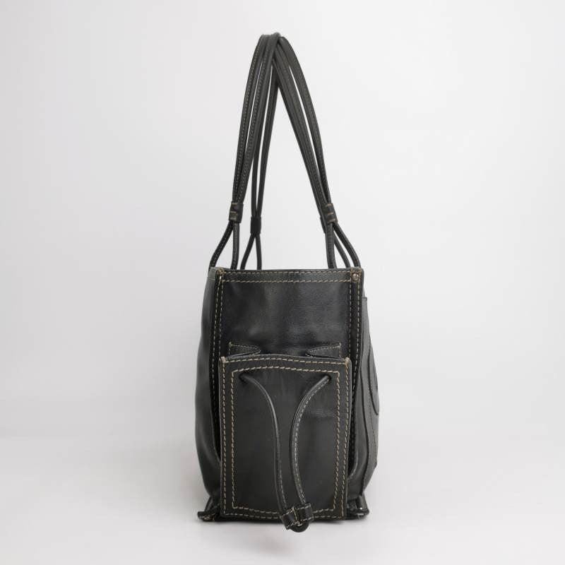 Women's Loewe Anagram Love Logo Shopper Tote Black Medium 35cm For Sale