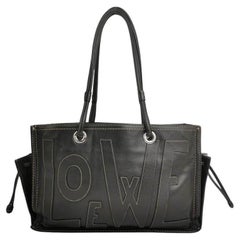 Loewe Anagrama Love Logo Shopper Tote Negro Mediano 35cm