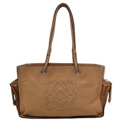Loewe Anagrama Love Logo Shopper Tote Camel Medium 33cm