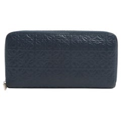 Loewe Portafoglio Zippy in pelle Monogram Blu Navy