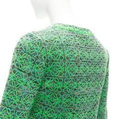 Pull cropped en jacquard logo vert fluo LOEWE Anagram M