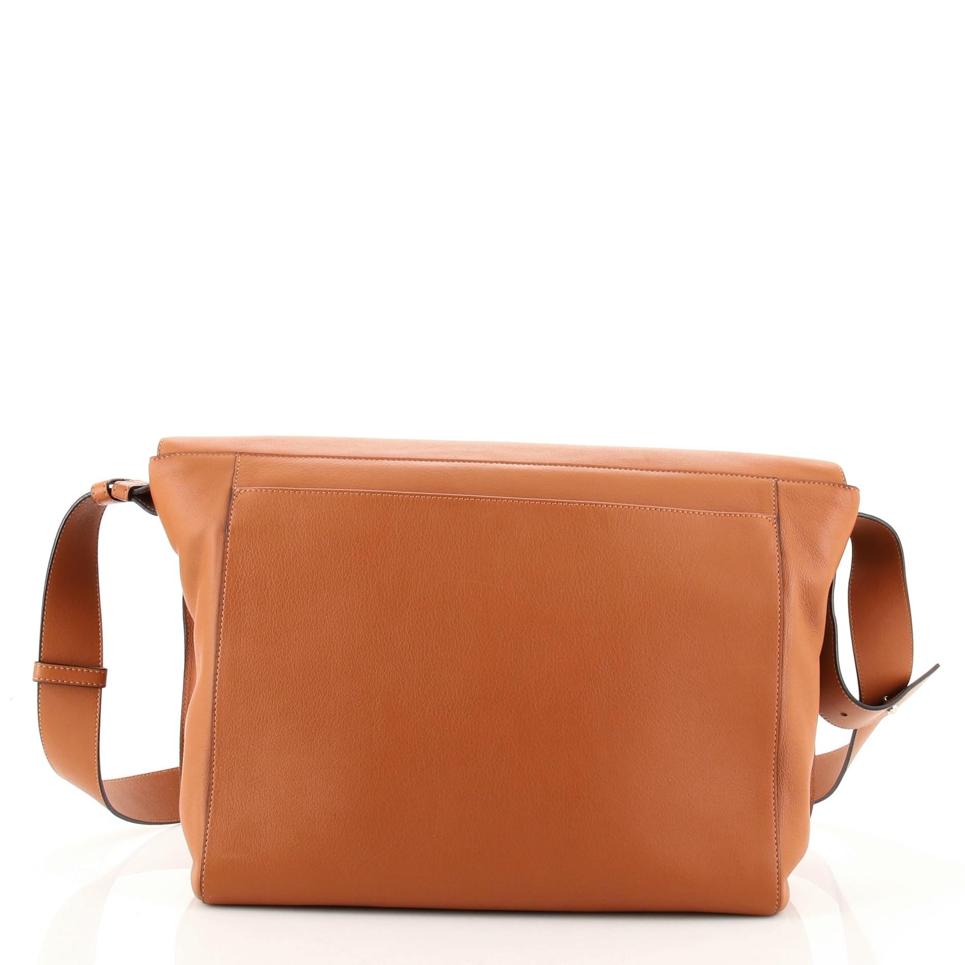 Brown Loewe Anton Messenger Bag Leather