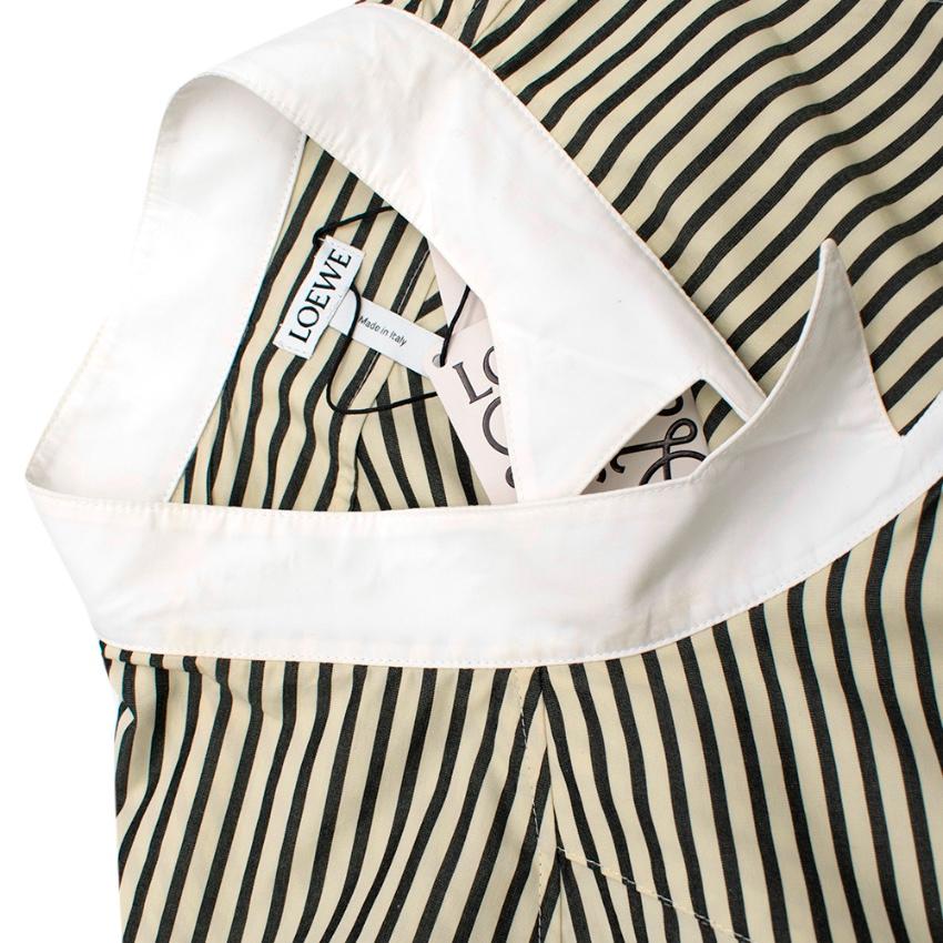 Beige Loewe Asymmetric Striped Midi Shirt Dress M 40 