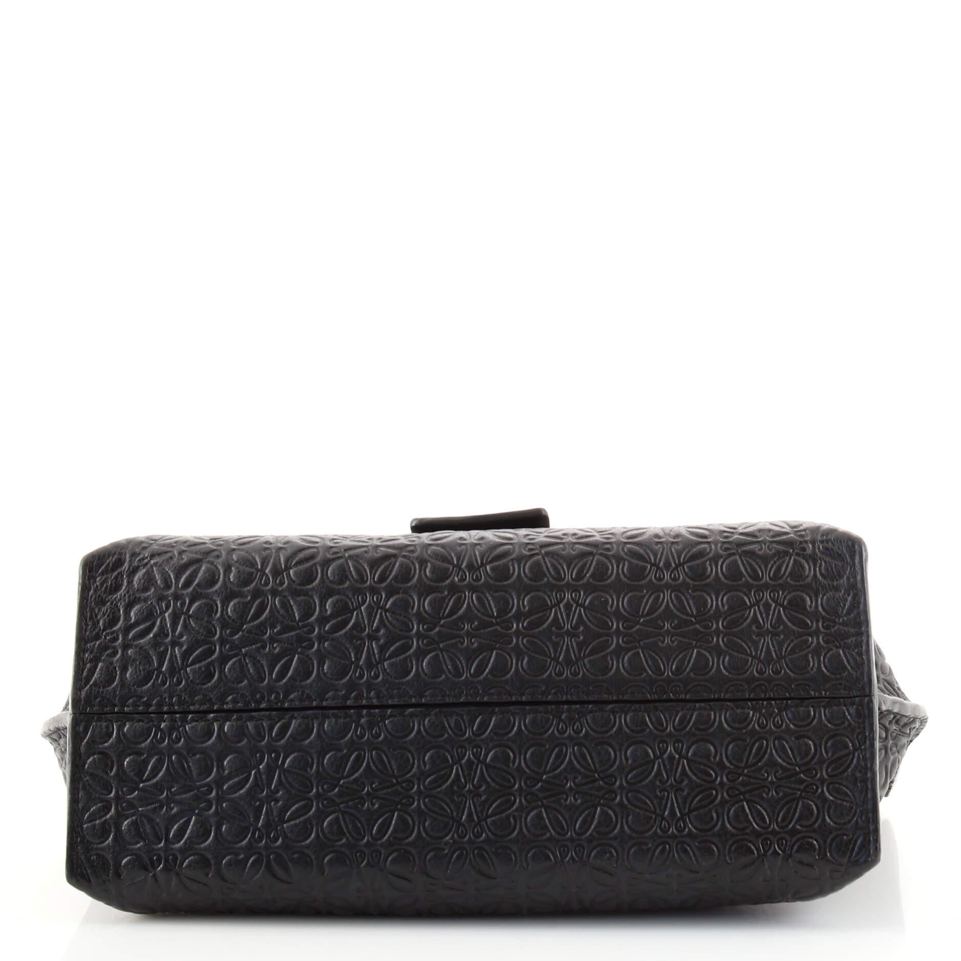 Black Loewe Avenue Crossbody Anagram Embossed Leather