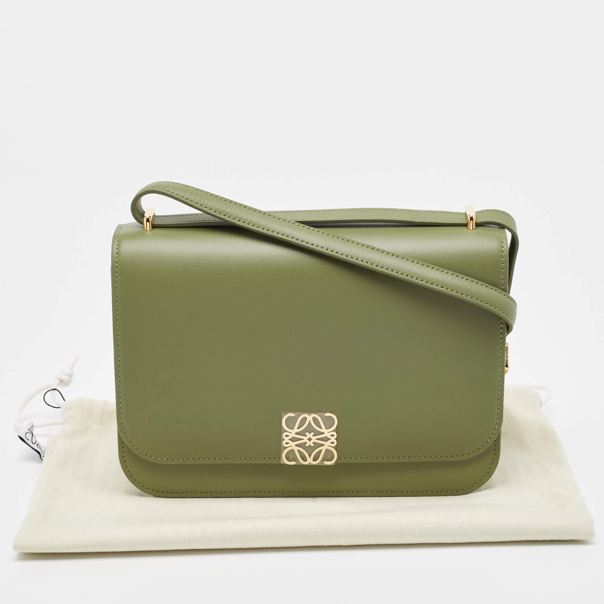 Loewe Avocado Green Leather Goya Shoulder Bag 7