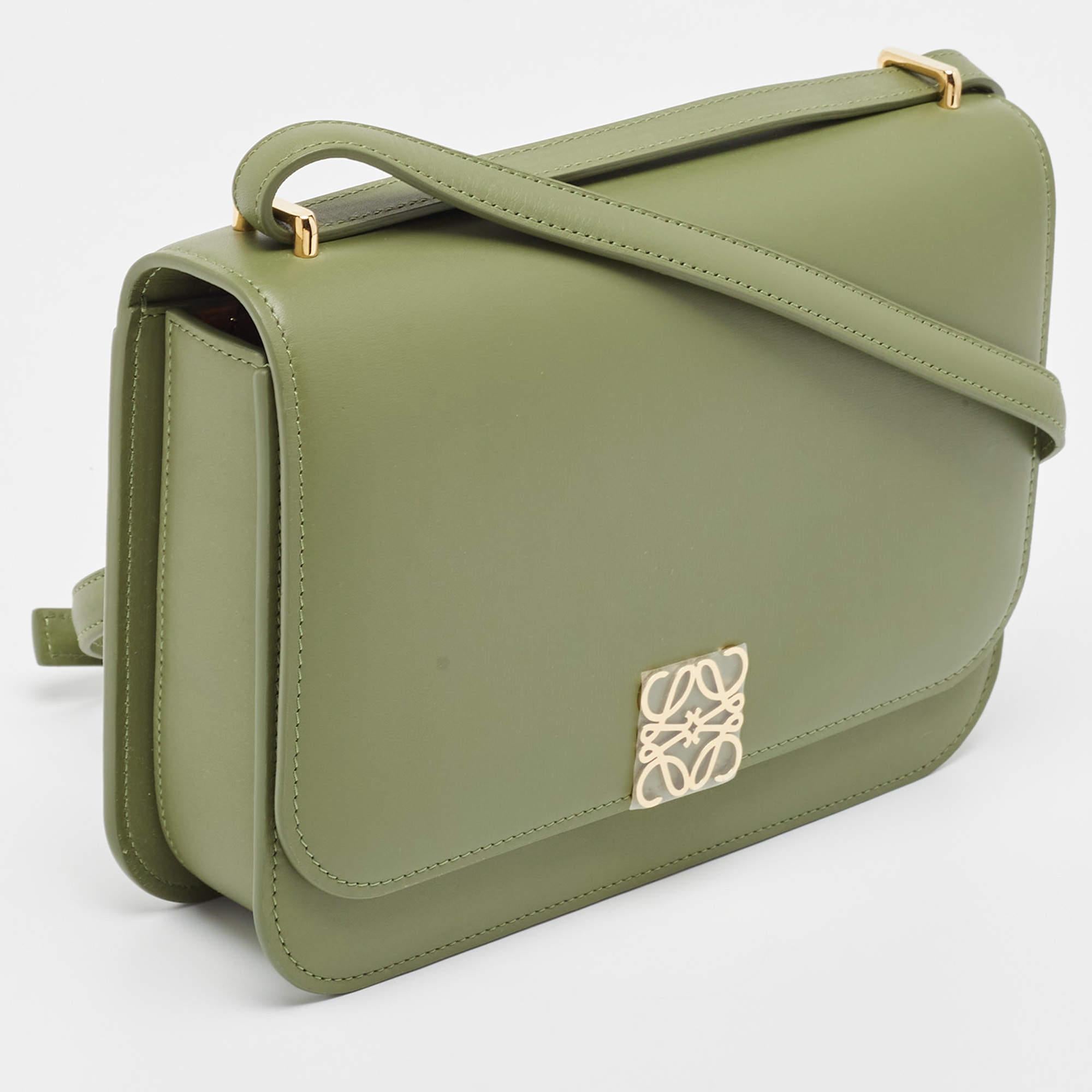 Women's Loewe Avocado Green Leather Goya Shoulder Bag