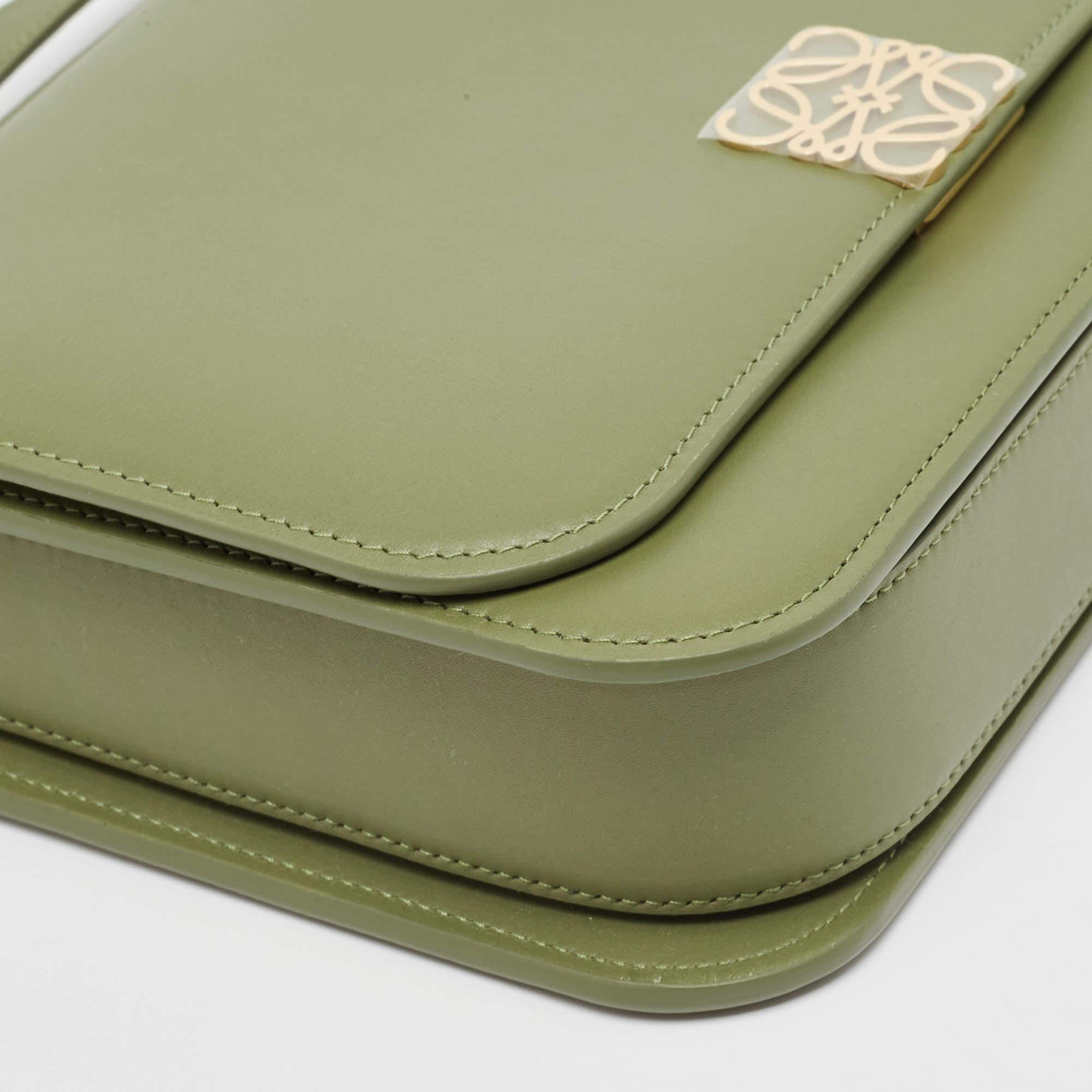 Loewe Avocado Green Leather Goya Shoulder Bag 2