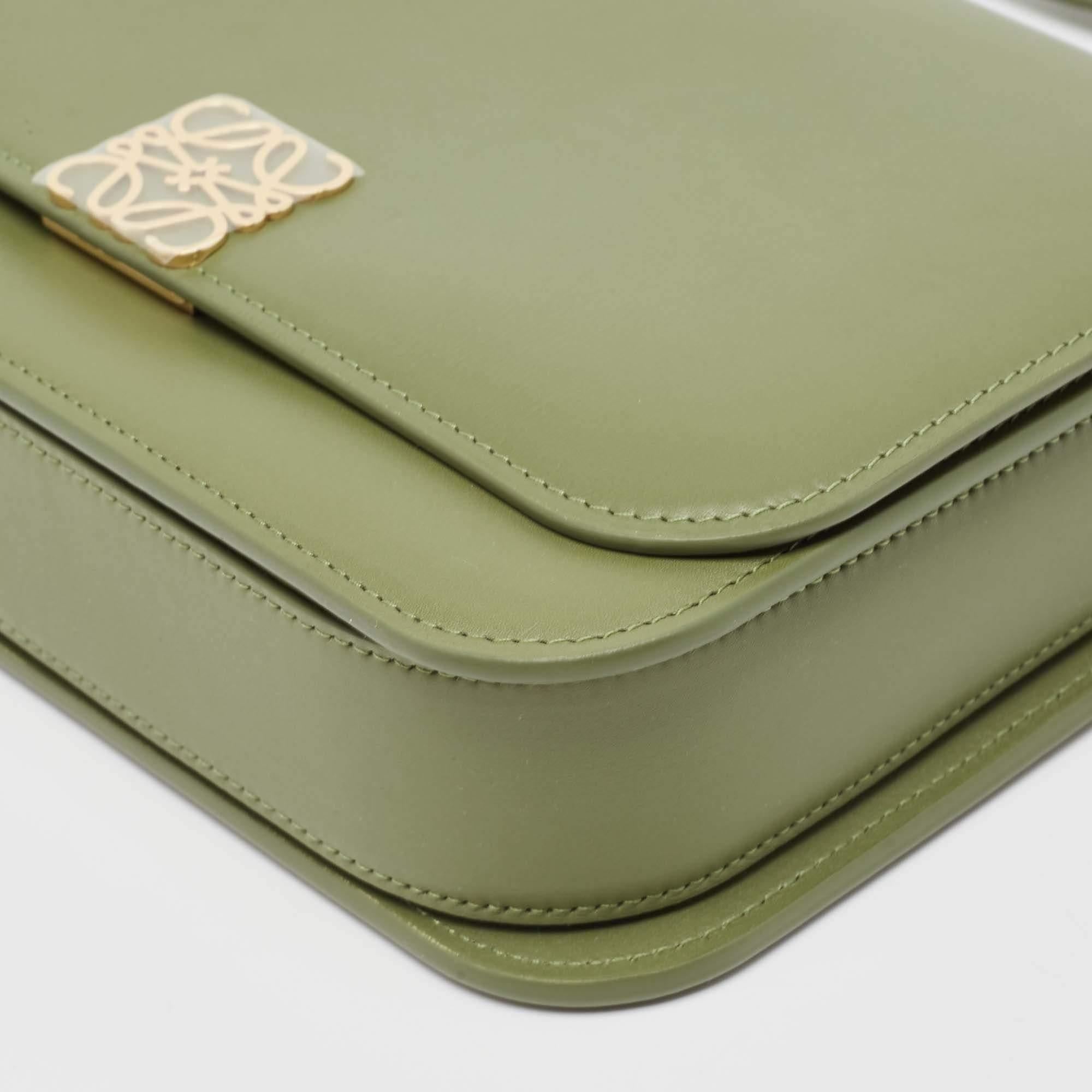 Loewe Avocado Green Leather Goya Shoulder Bag 3