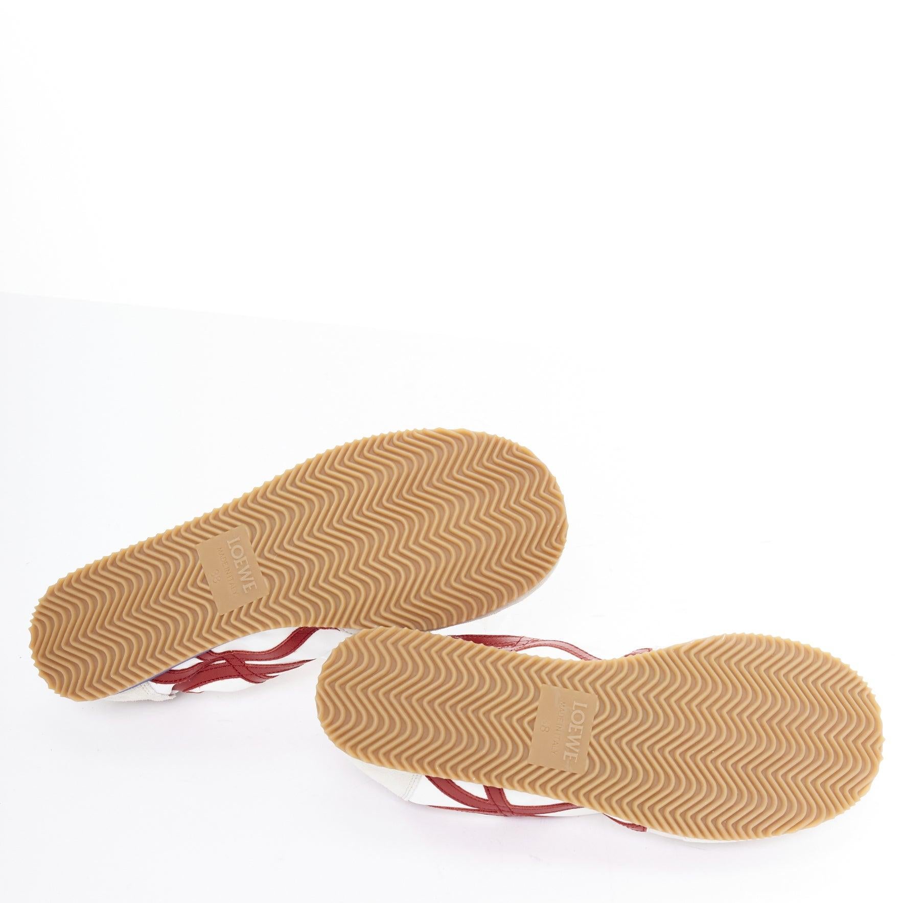 LOEWE Ballet Runner 2.0 rot blau Leder Gummisohle Tennis flache Turnschuhe EU38 im Angebot 6