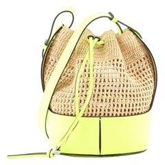 Loewe Ballon Bucket Bag Raffia and Leather Small