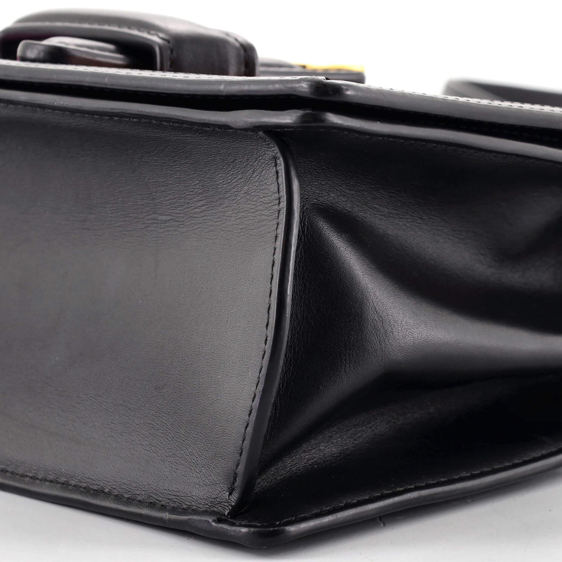 Black Loewe Barcelona Shoulder Bag Printed Leather Medium