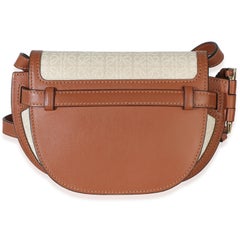 Loewe Beige Calfskin Jacquard Anagram Mini Dual Gate Bag