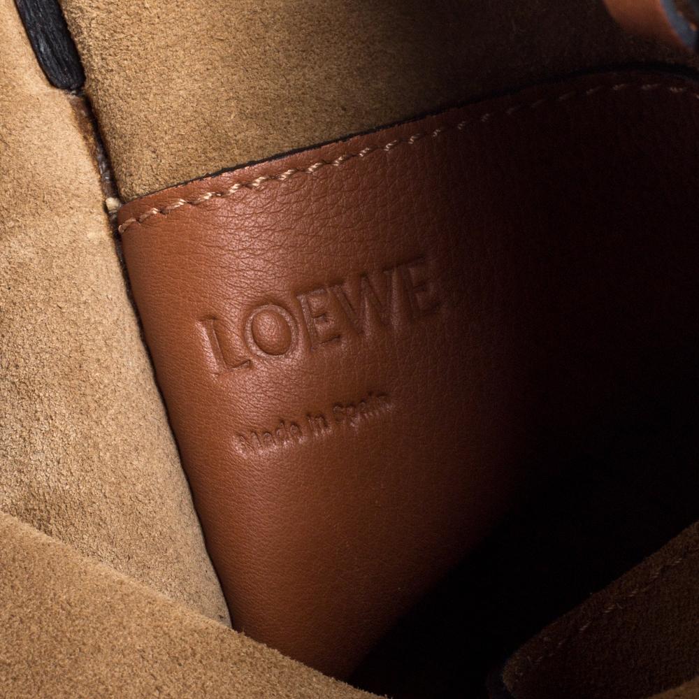 Brown Loewe Beige/Camel Leather Gate Bucket Bag
