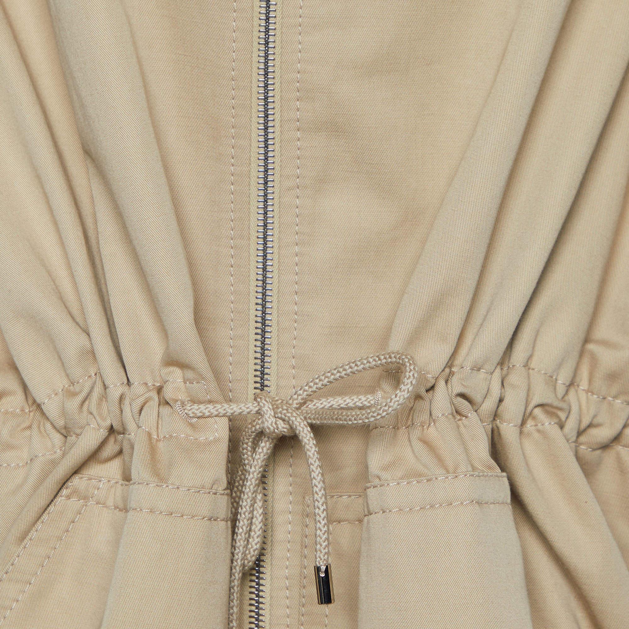 Loewe Beige Cotton & Linen Military Coat L In Good Condition For Sale In Dubai, Al Qouz 2