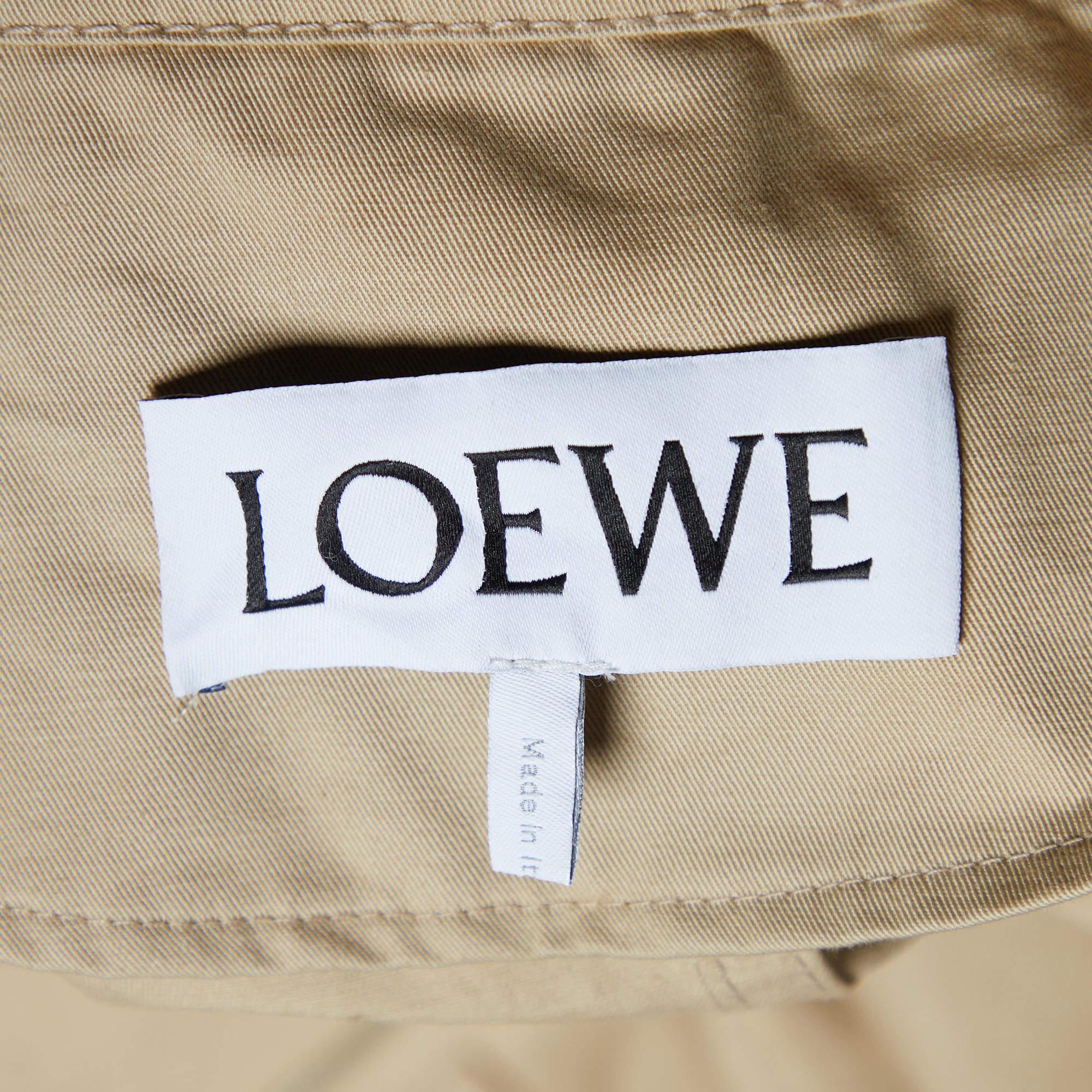 Loewe Manteau militaire beige en coton et lin L en vente 1