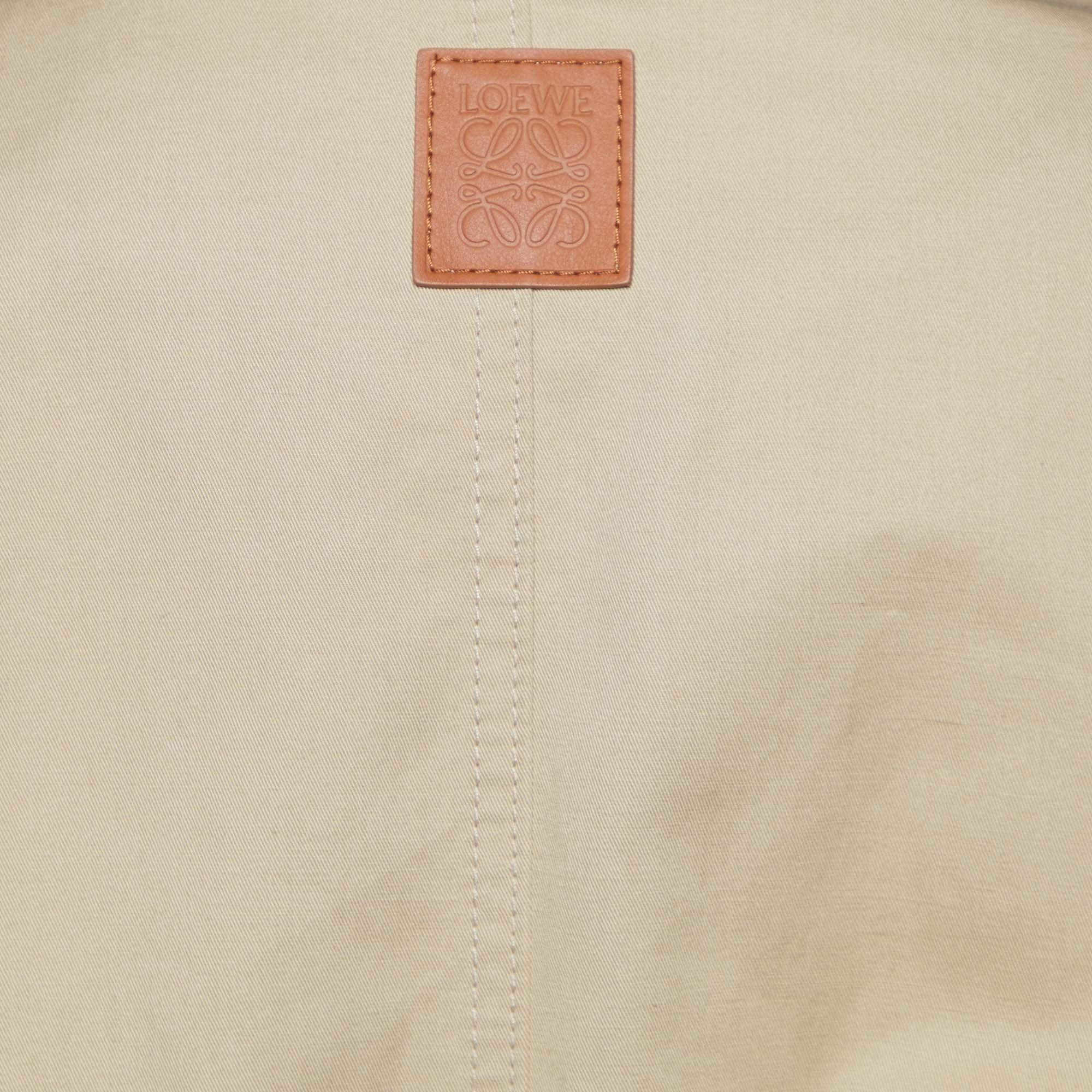 Loewe Beige Cotton & Linen Military Coat L For Sale 2
