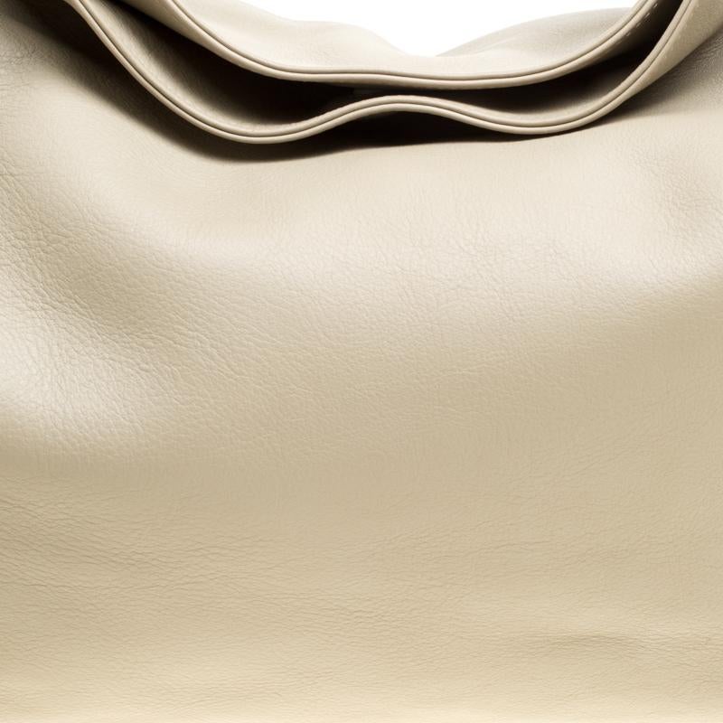 Loewe Beige Leather Flamenco Knot Hobo 2