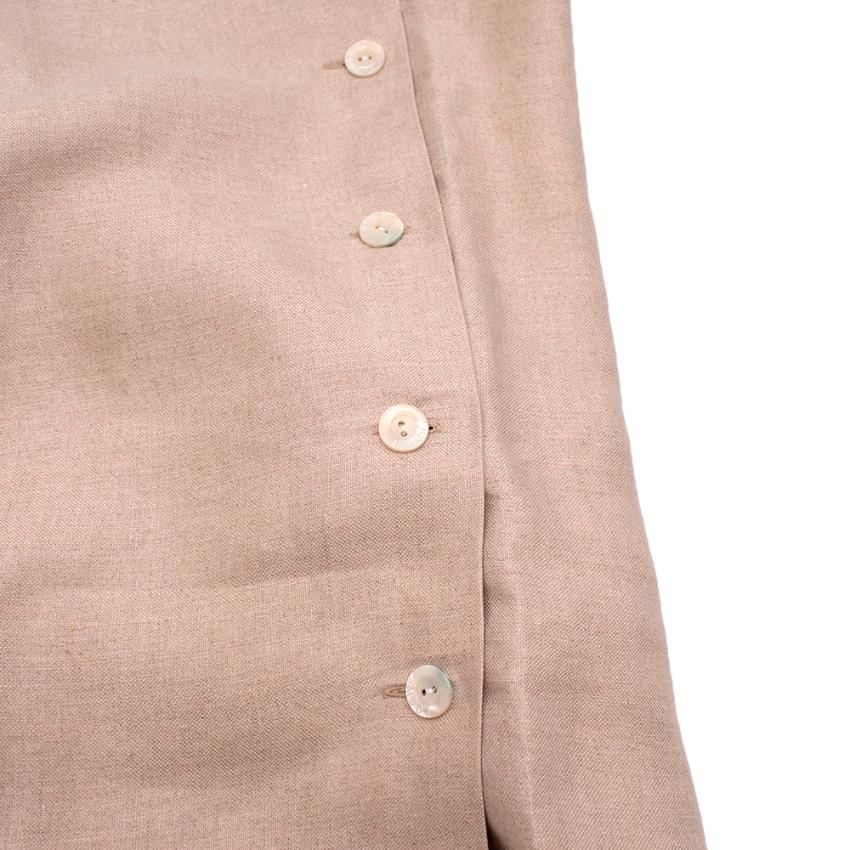 Women's Loewe Beige Linen Vintage Skirt Suit - Size US 12 For Sale