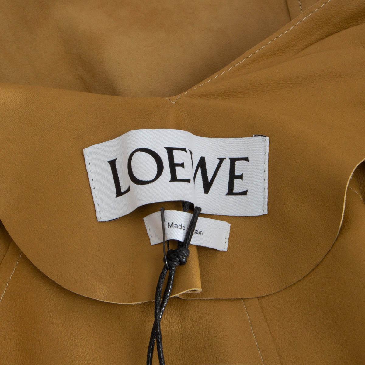 Beige LOEWE beige suede 2016 DRAPED BELTED Jacket 36 XS For Sale