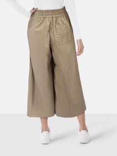 Loewe Beige Wide Leg Cropped Anagram Trousers Size XS