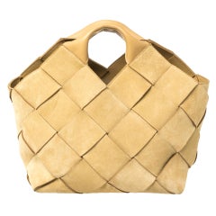 Bolso cesta Loewe Beige de ante tejido y piel