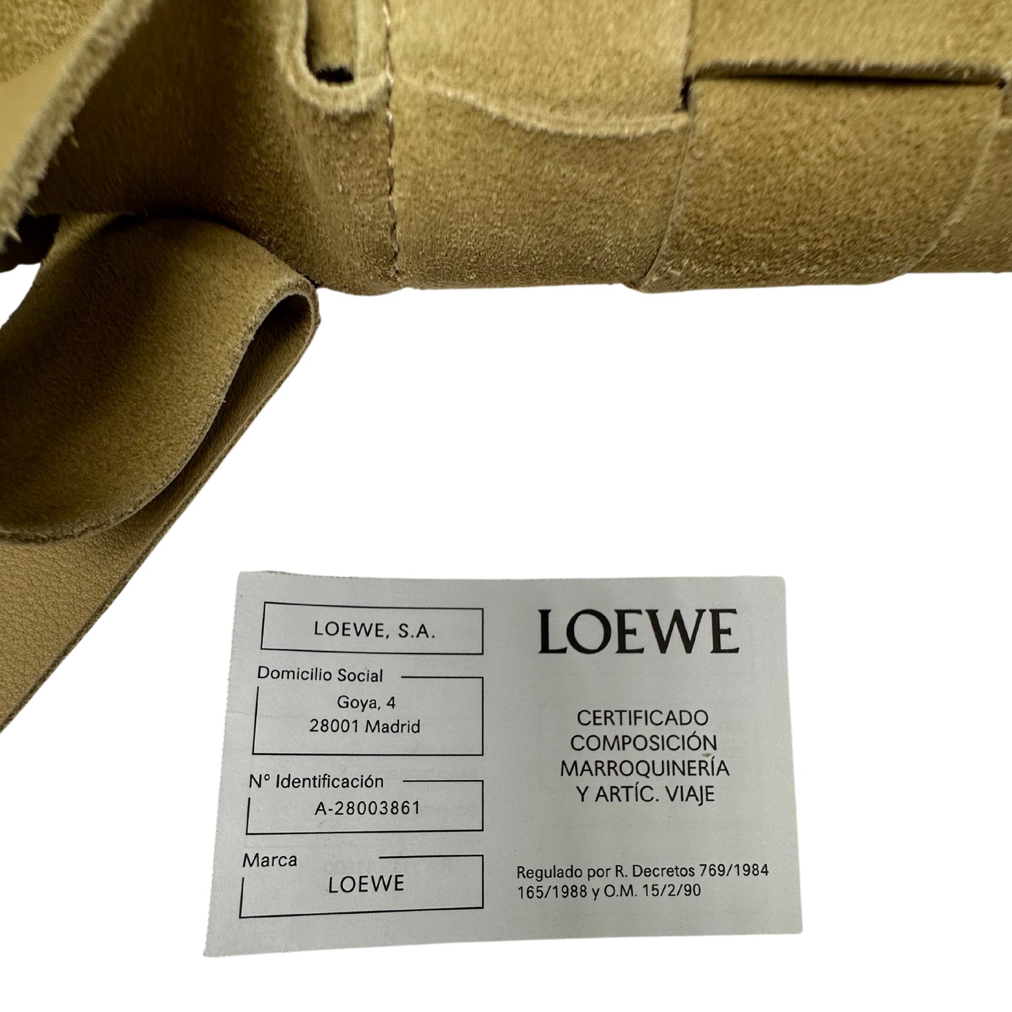 Loewe Beige Woven Suede Fringe Crossbody Bag 2