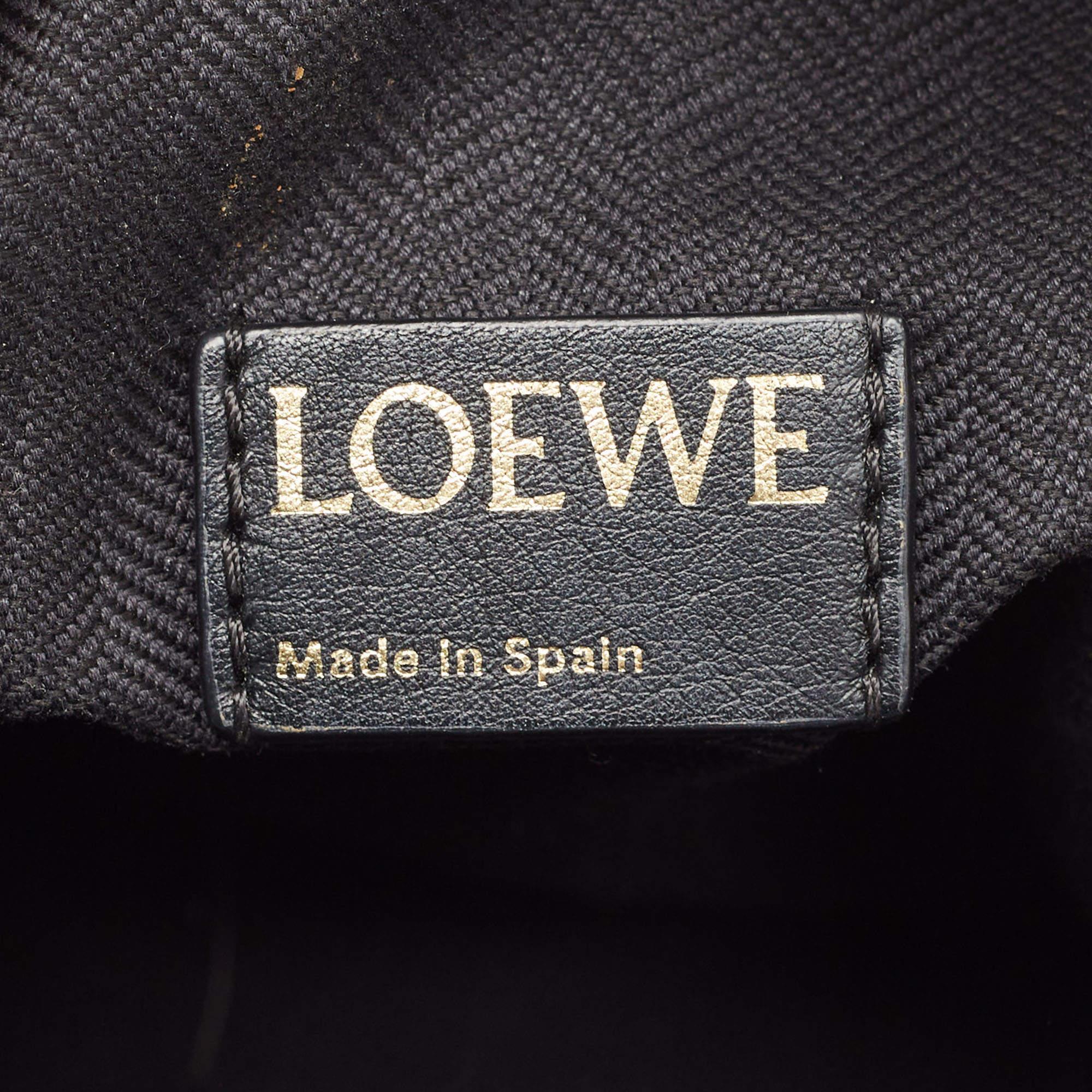 Loewe Black Anagram Jacquard and Leather Cubi Baguette Bag 8