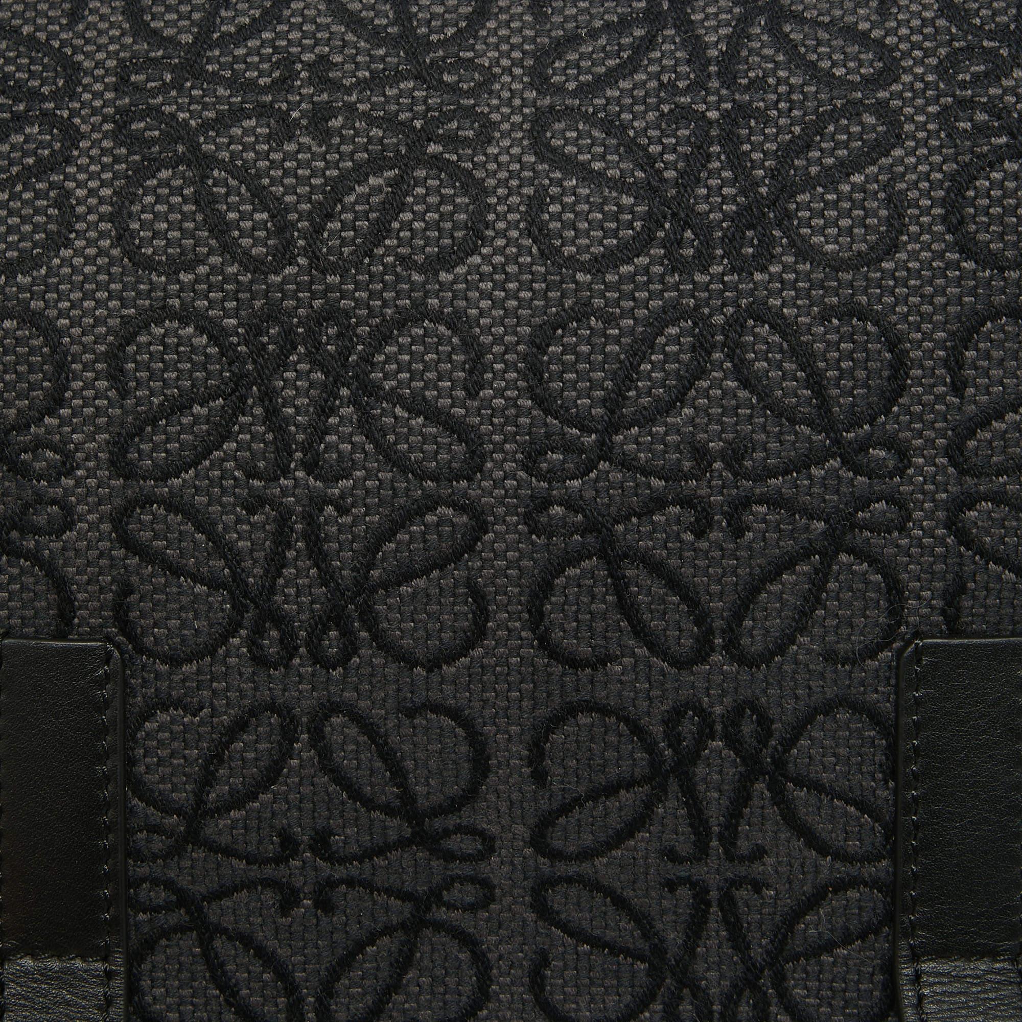 Loewe Black Anagram Jacquard Military Messenger Bag 2
