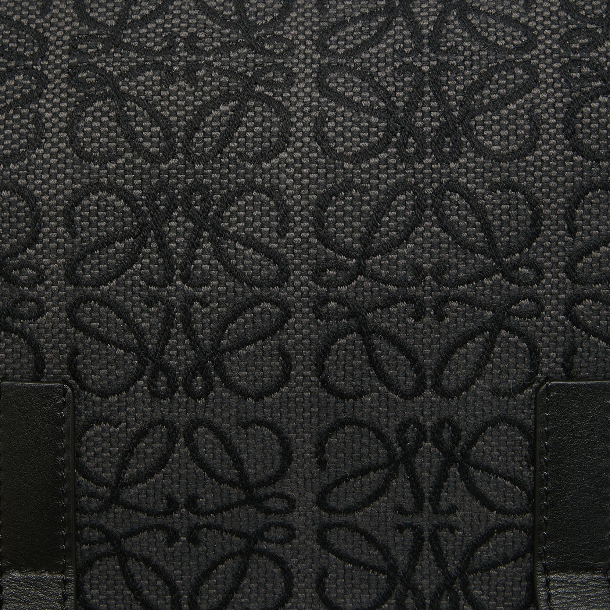 Loewe Black Anagram Jacquard Military Messenger Bag 3