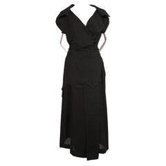 LOEWE black asymmetrical runway dress with raw edges