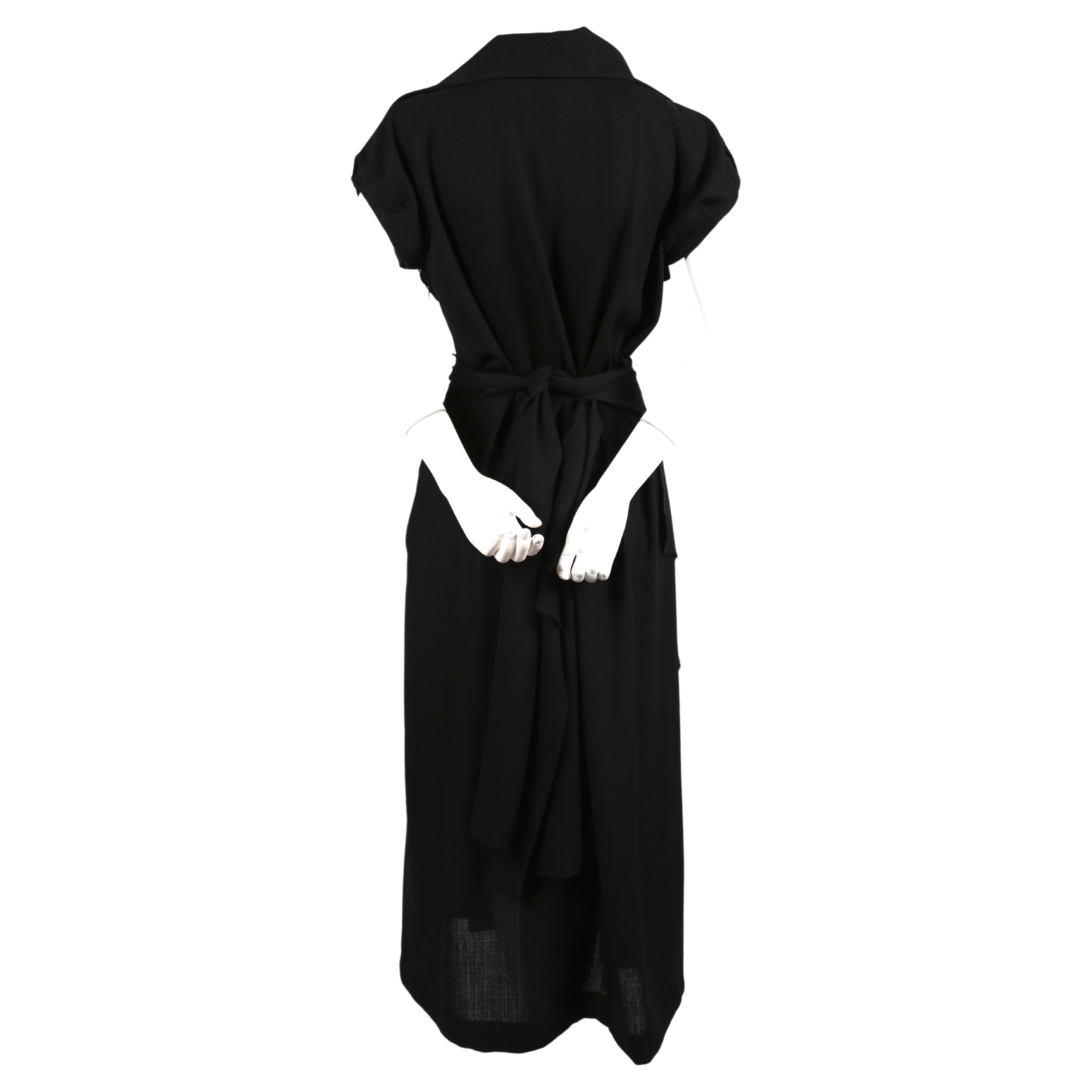 Black LOEWE black asymmetrical runway dress with raw edges For Sale