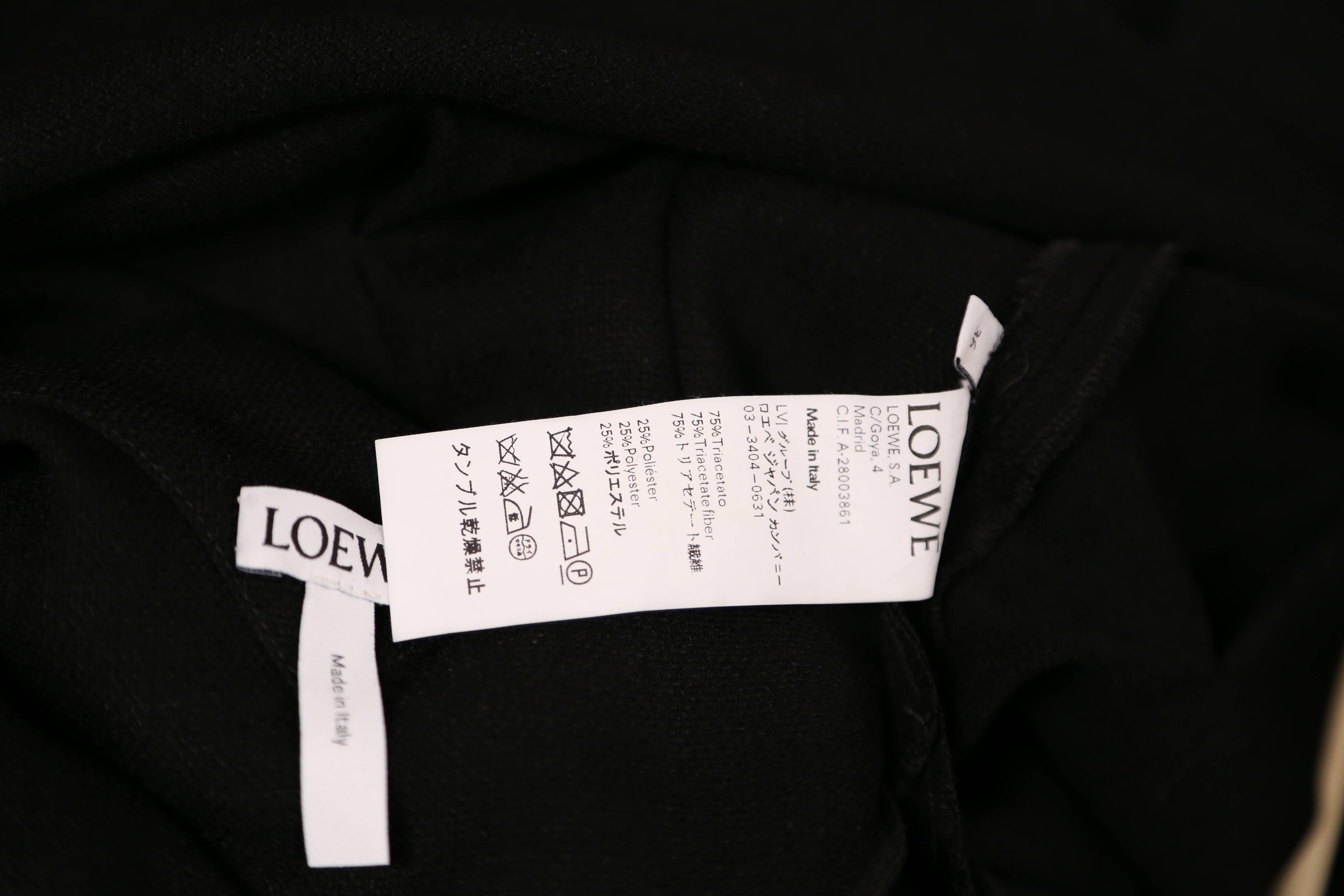 LOEWE black asymmetrical runway dress with raw edges In New Condition For Sale In San Fransisco, CA