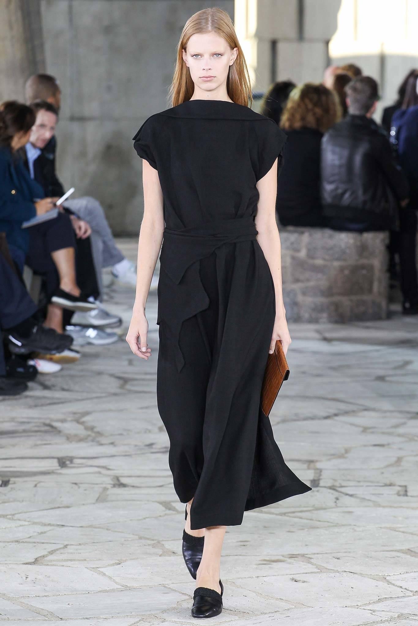 Women's or Men's LOEWE black asymmetrical runway dress with raw edges