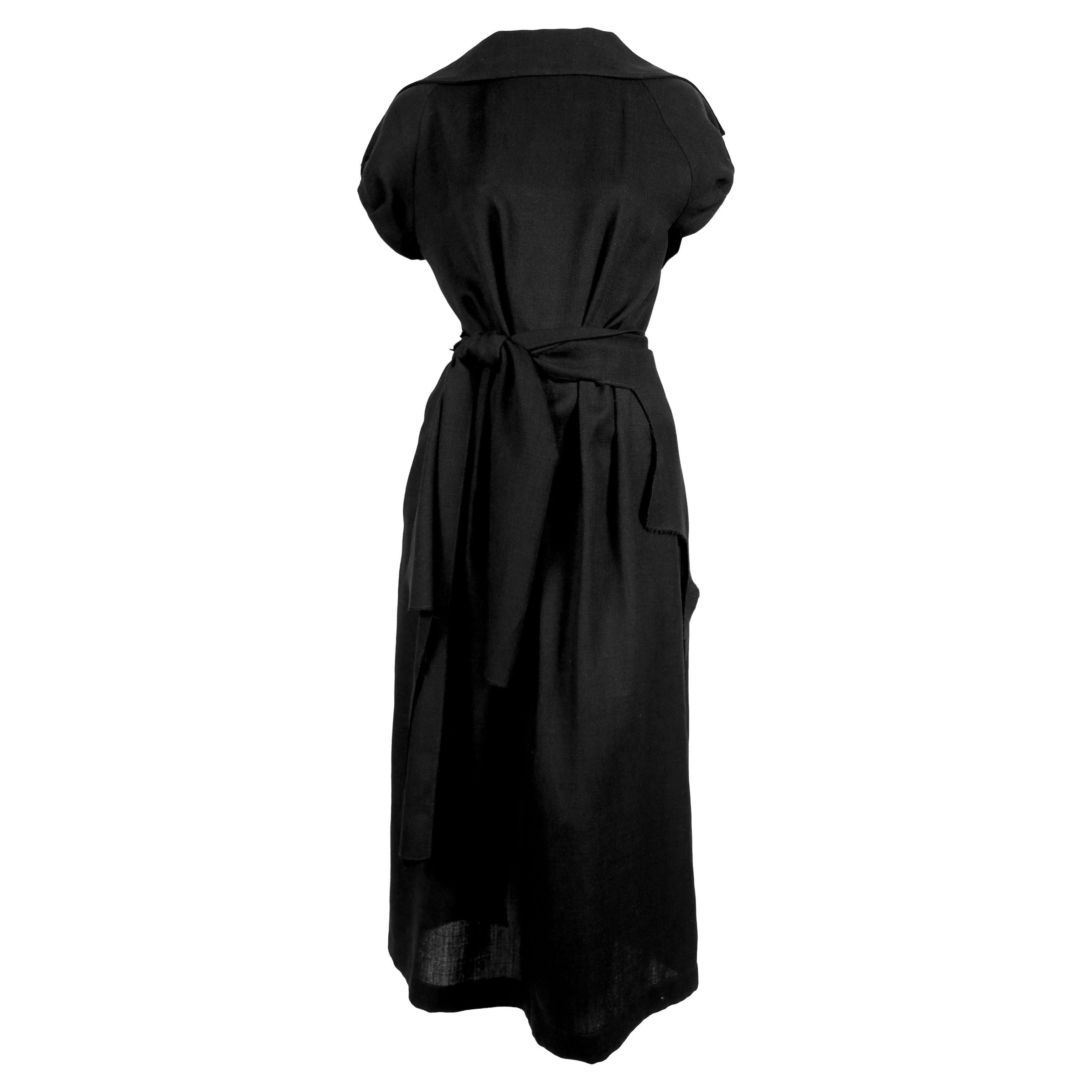 LOEWE black asymmetrical runway dress with raw edges For Sale