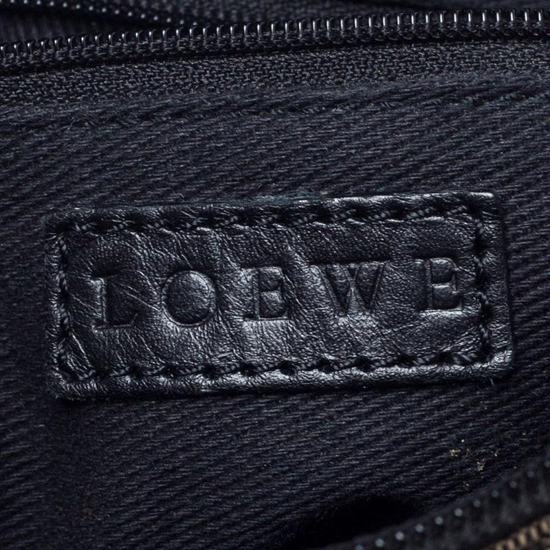 Loewe Black/Beige Anagram Logo Canvas and Leather Tote 1