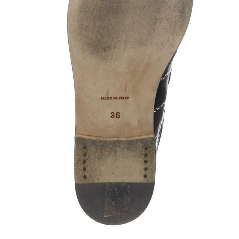 LOEWE nero nero pelle squamata goffrata marrone camoscio calzino stivale EU36 in vendita 6