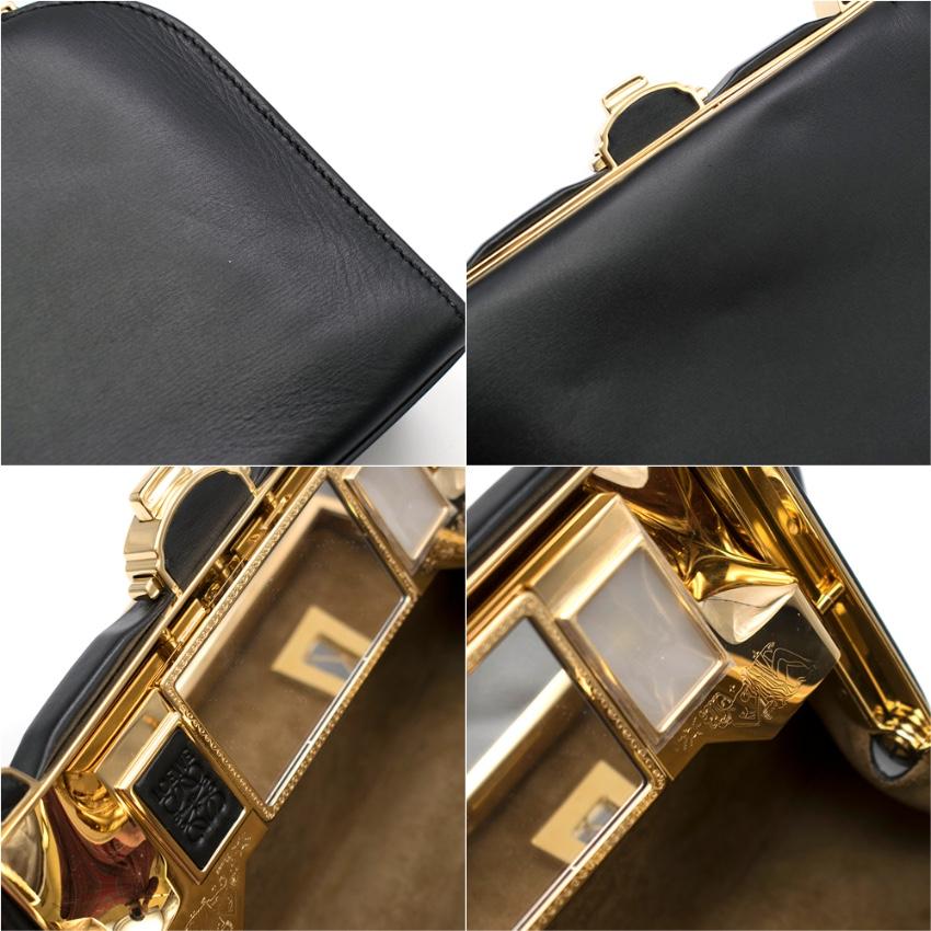 Women's Loewe Black Box Calf Leather Lantern Bag For Sale