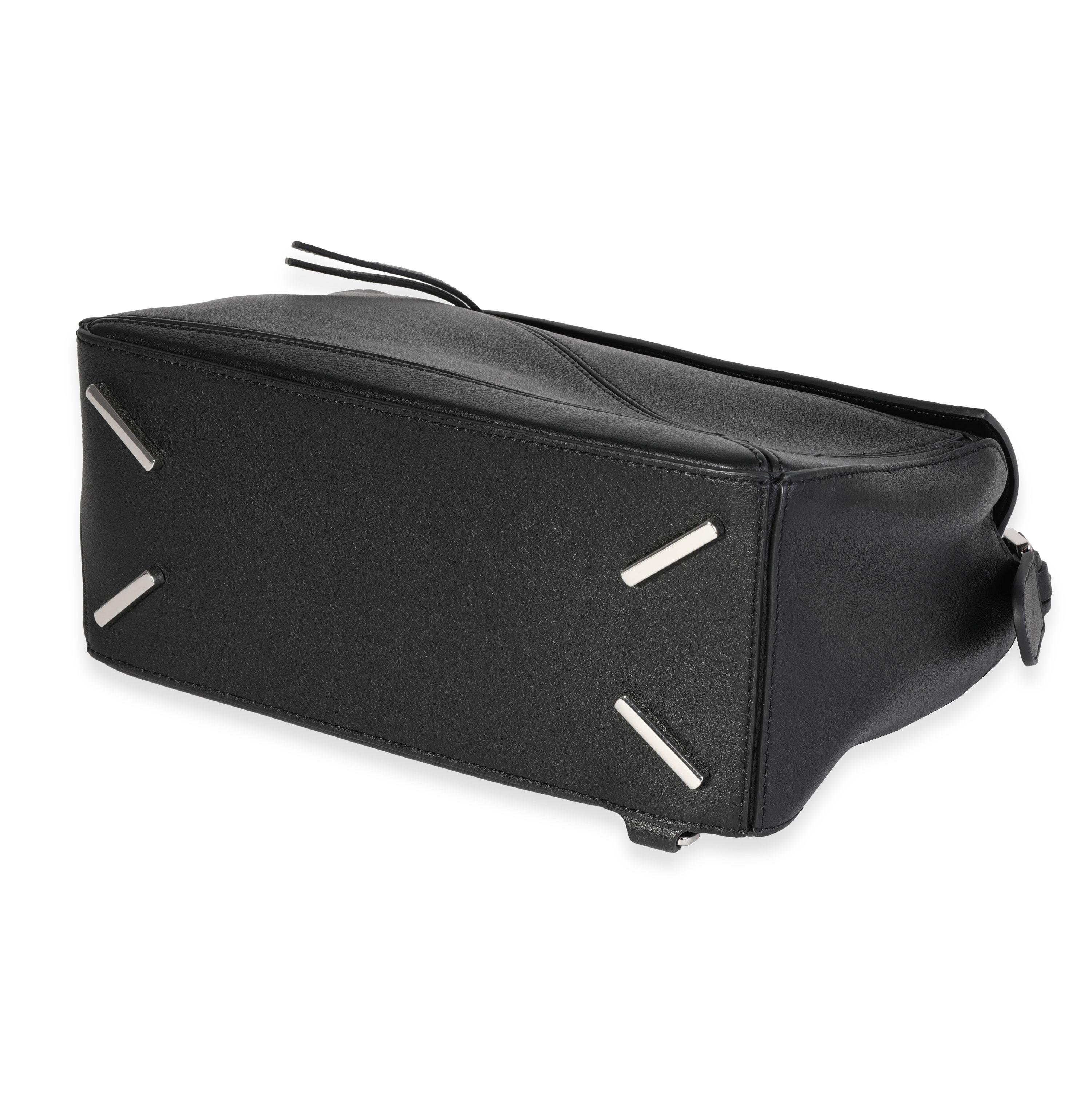 Loewe Medium Puzzle-Tasche aus schwarzem Kalbsleder für Damen oder Herren