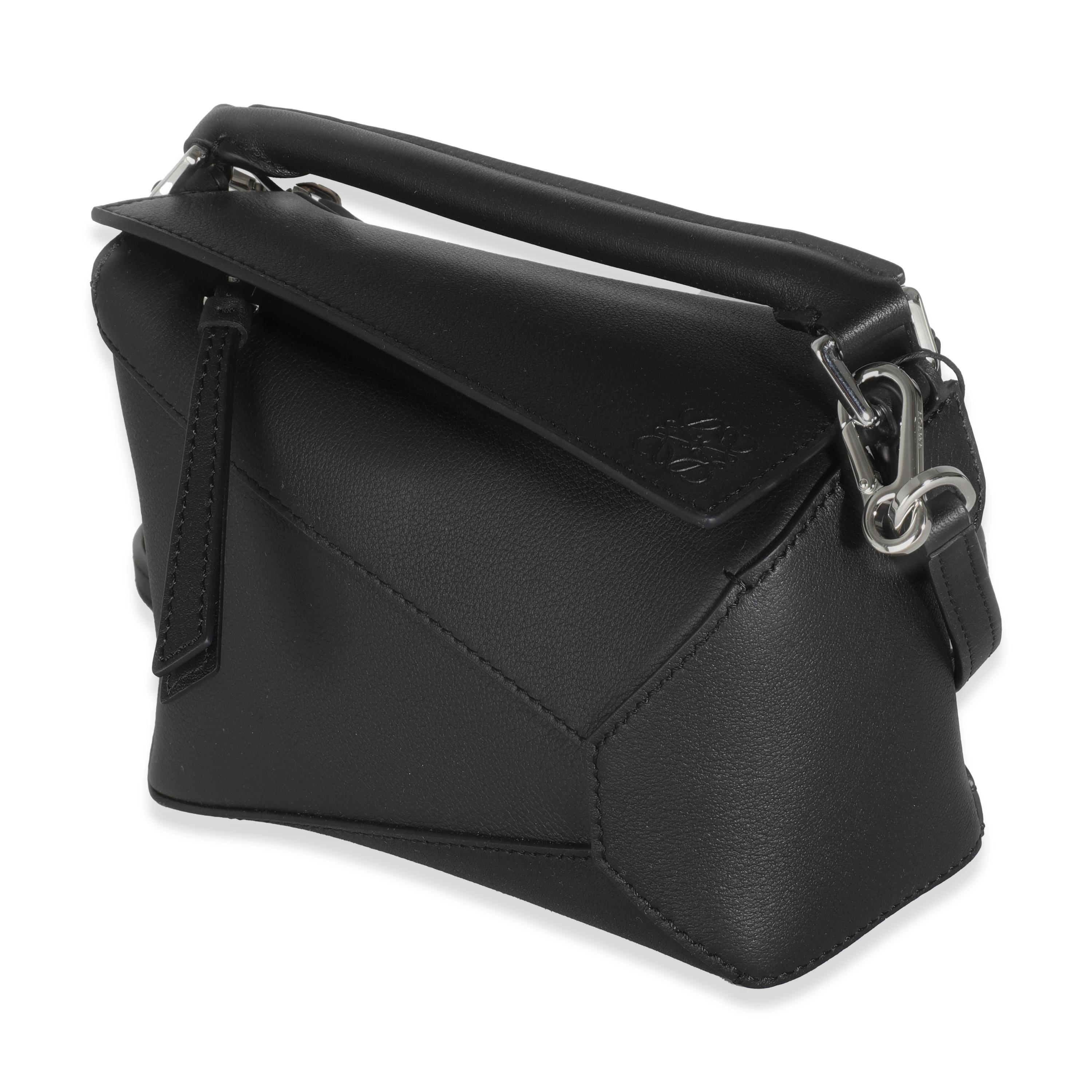 Women's or Men's Loewe Black Calfskin Mini Puzzle Edge Bag For Sale